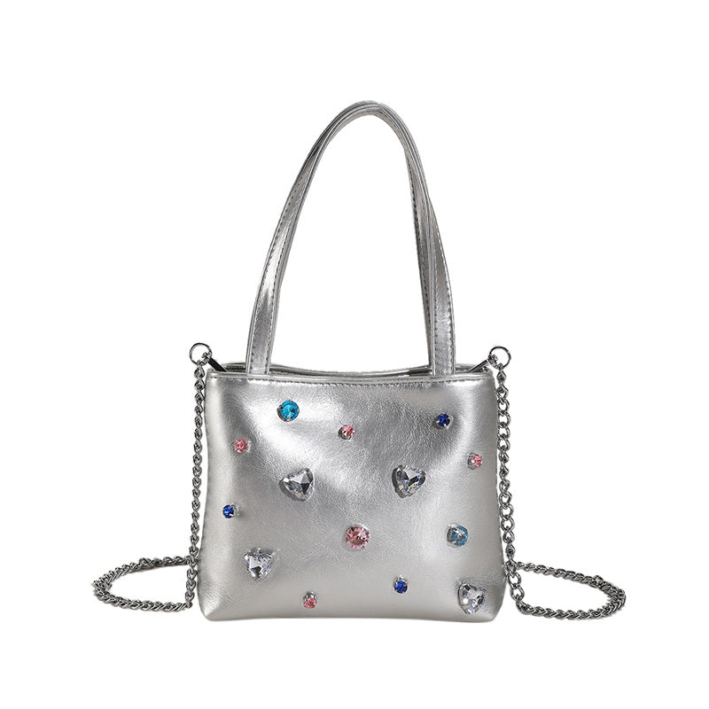 Wholesale PU Colored Diamond Tote Bag
